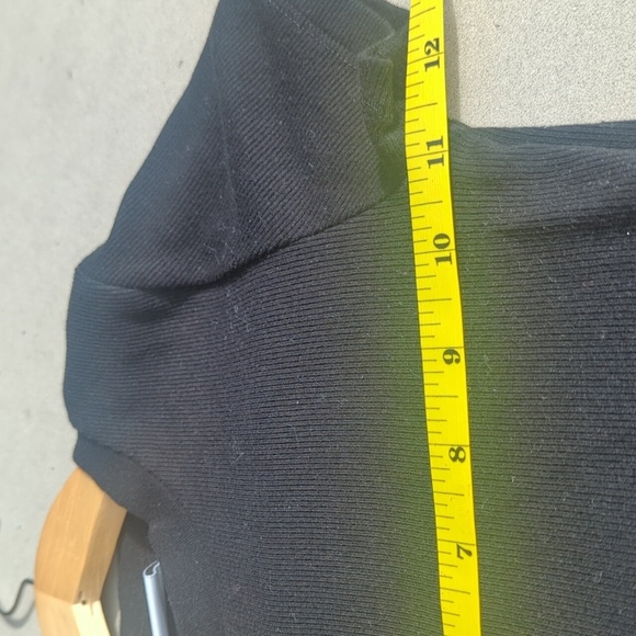 TNA Black Short Sleeve Micro Crop Ribbed T-shirt Fitted Crew Neck - XS - Picture 7 of 7